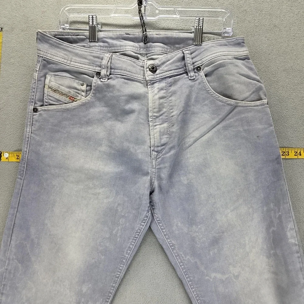 Diesel Jeans‎ Mens 30x30 Gray Krayver Light Wash Regular Slim Carrot 0819D